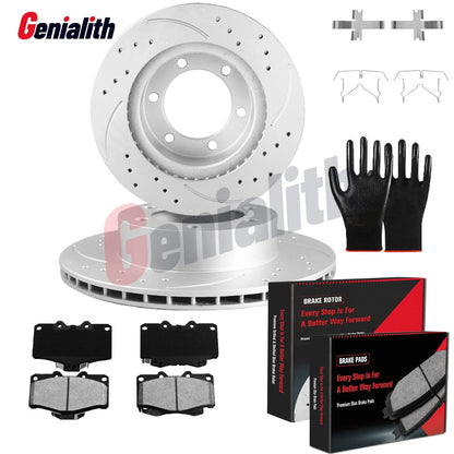 Front Brake Pads and Rotors Set for Toyota Tacoma 6LUGS