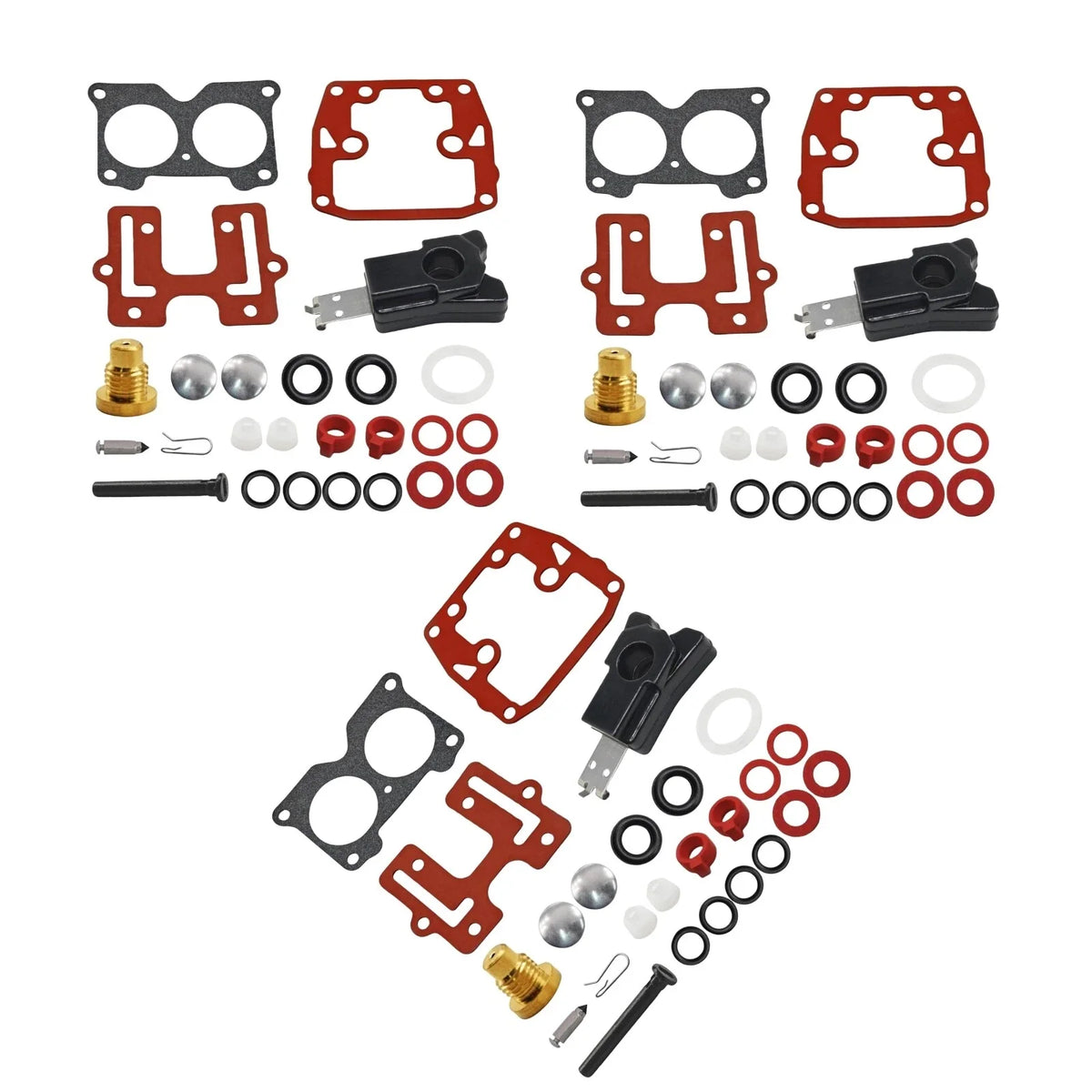 3Pcs Rebuild Kits for Johnson Evinrude V4 Carburetors (1985-1995)