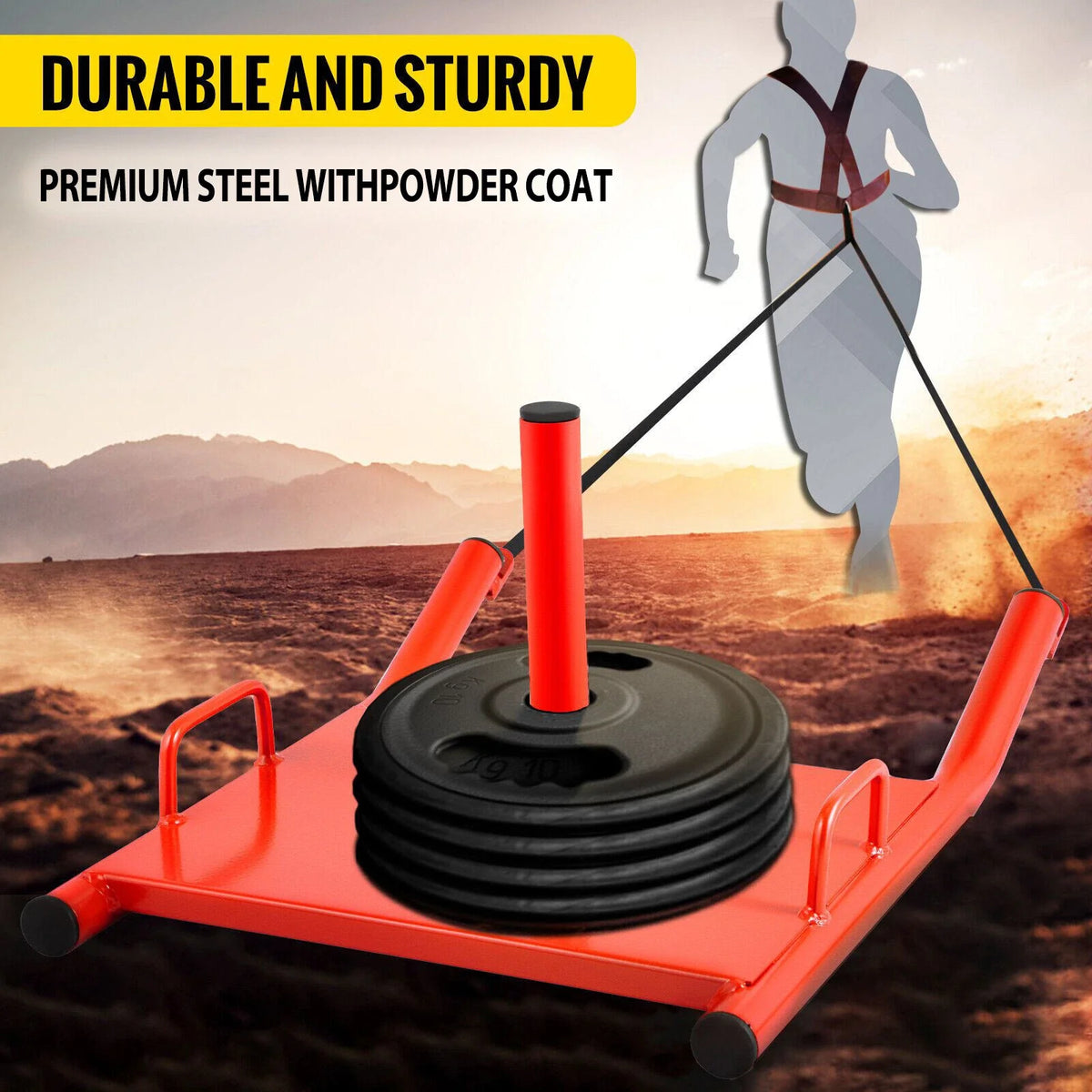 Fitness Training Heavy Duty Push Pull Sled w/Harness Included