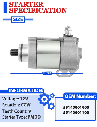 Starter with Solenoid Relay for KTM 300 XCW XC-W (2015–2016)