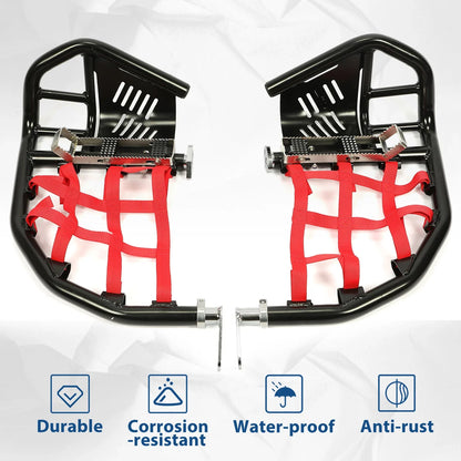Nerf Bars - Pro Peg Black Red Nets for Honda TRX 400EX 400X (2000-2009)