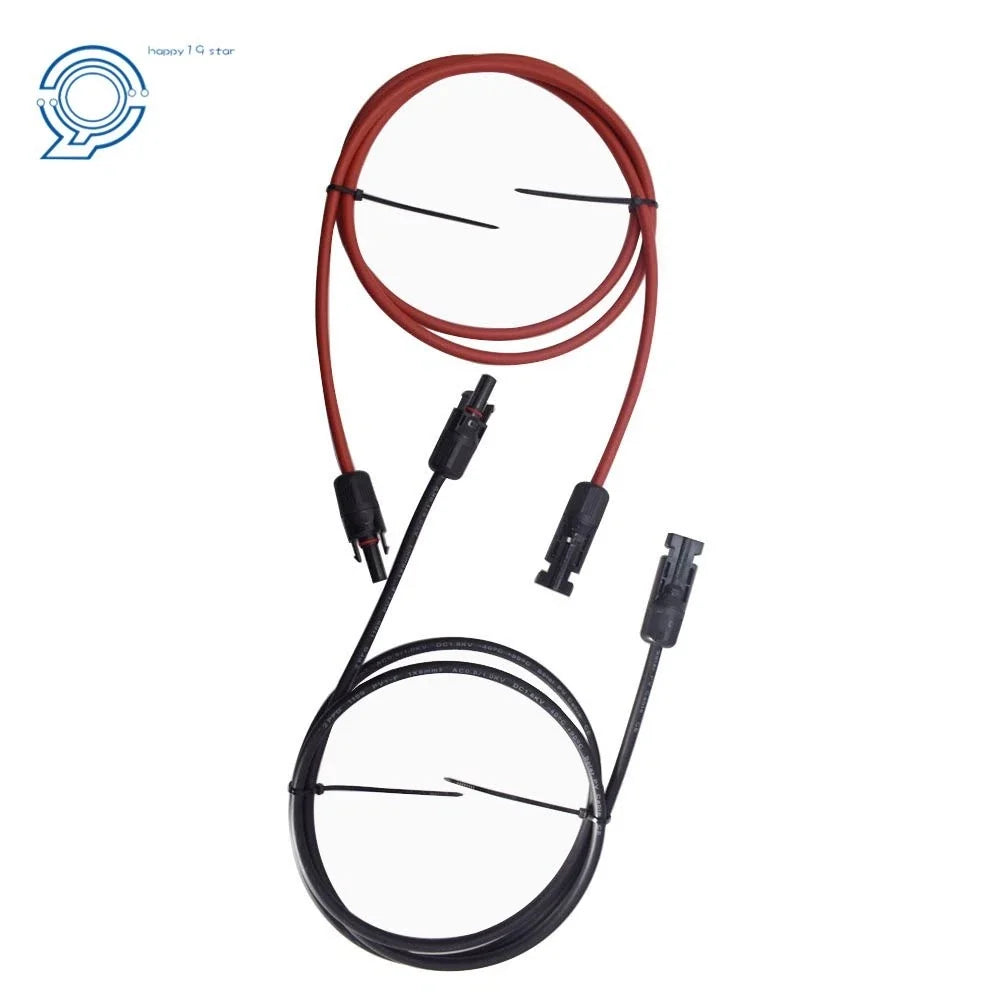 12AWG 1 Pair 5ft Black + Red Solar Panel Extension Cable Connector