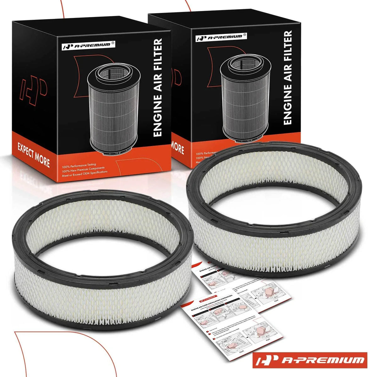 2X Engine Air Filter for Chevrolet Malibu/Impala/Camaro (1981–1984)