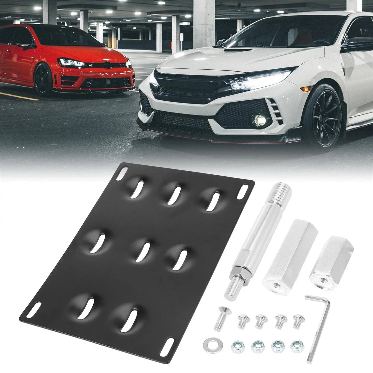 Tow Hook License Plate Mount Bracket for Mercedes-Benz (2008–2018)