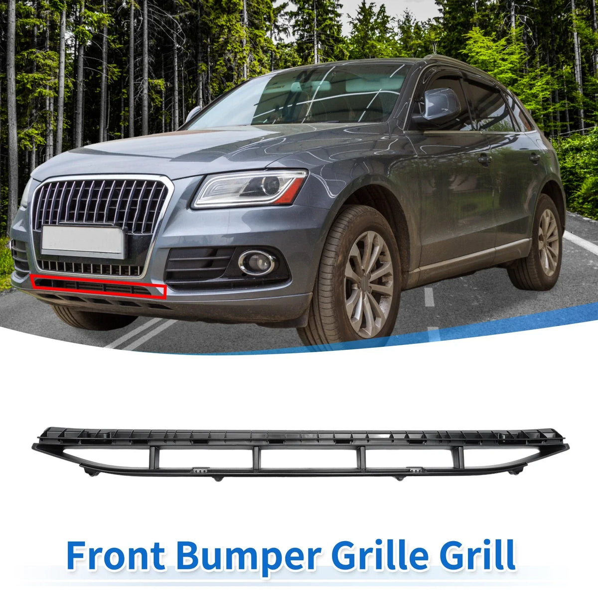Front Lower Bumper Grille for Audi Q5 (2009–2017) No.8R0807647B Black Sport Style
