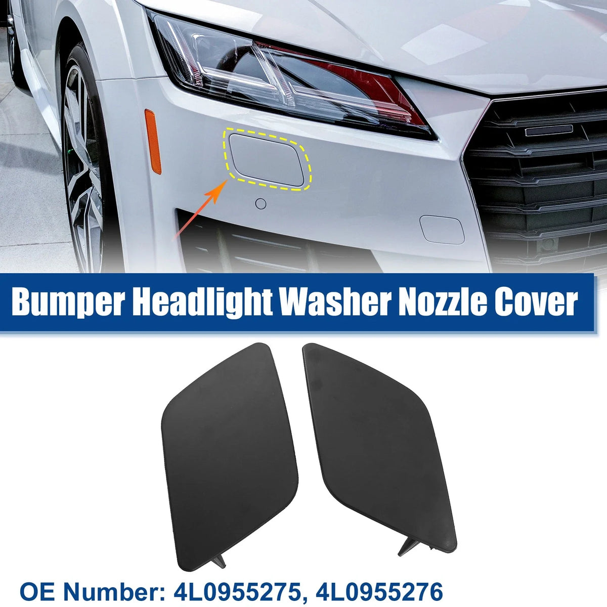 Set of 2 Headlight Nozzle Covers for Audi Q7 (2007–2015)