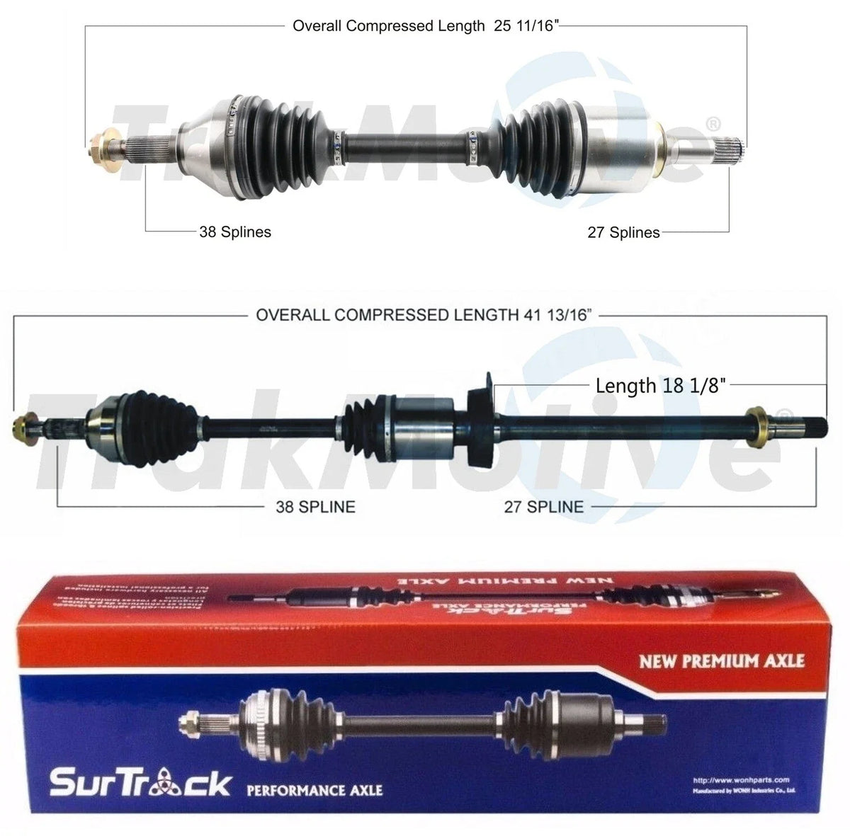 Set of 2 Front AAR CV Axle Shafts for Ford Flex Lincoln MKT (2009–2019)