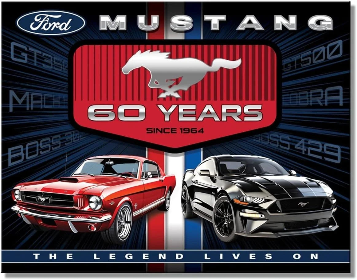 Tin Metal Sign for Ford Mustang (1964–2024) #2862