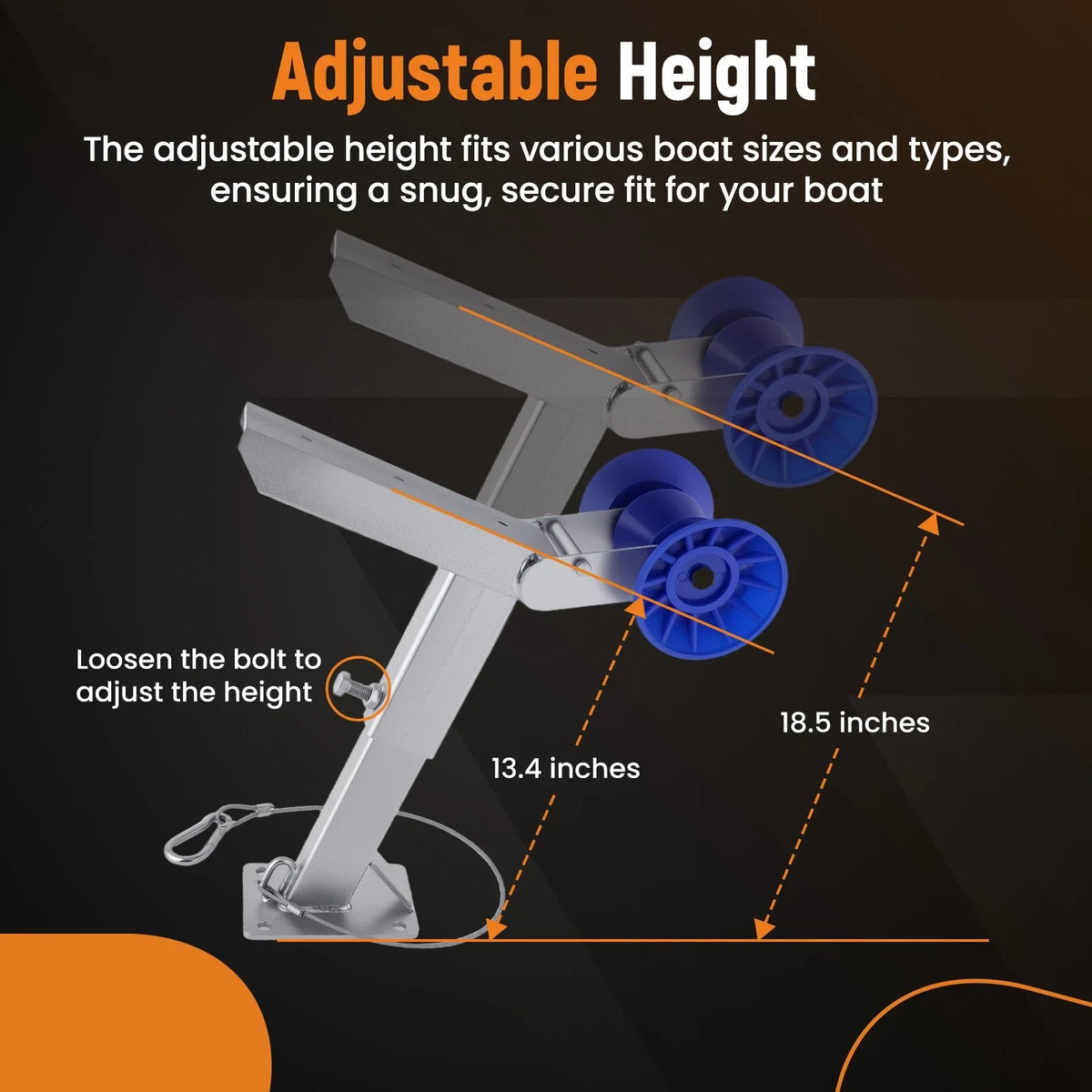 3"x4" Trailer Drawbar Adjustable Height Winch Mount