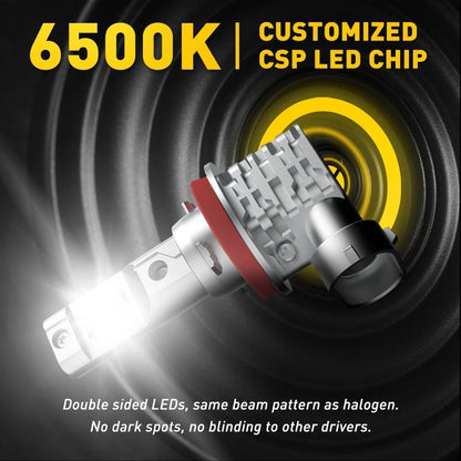 2X Auxito LED Headlight H11 H8 Low Beam Bulbs Canbus Kit 6500K for