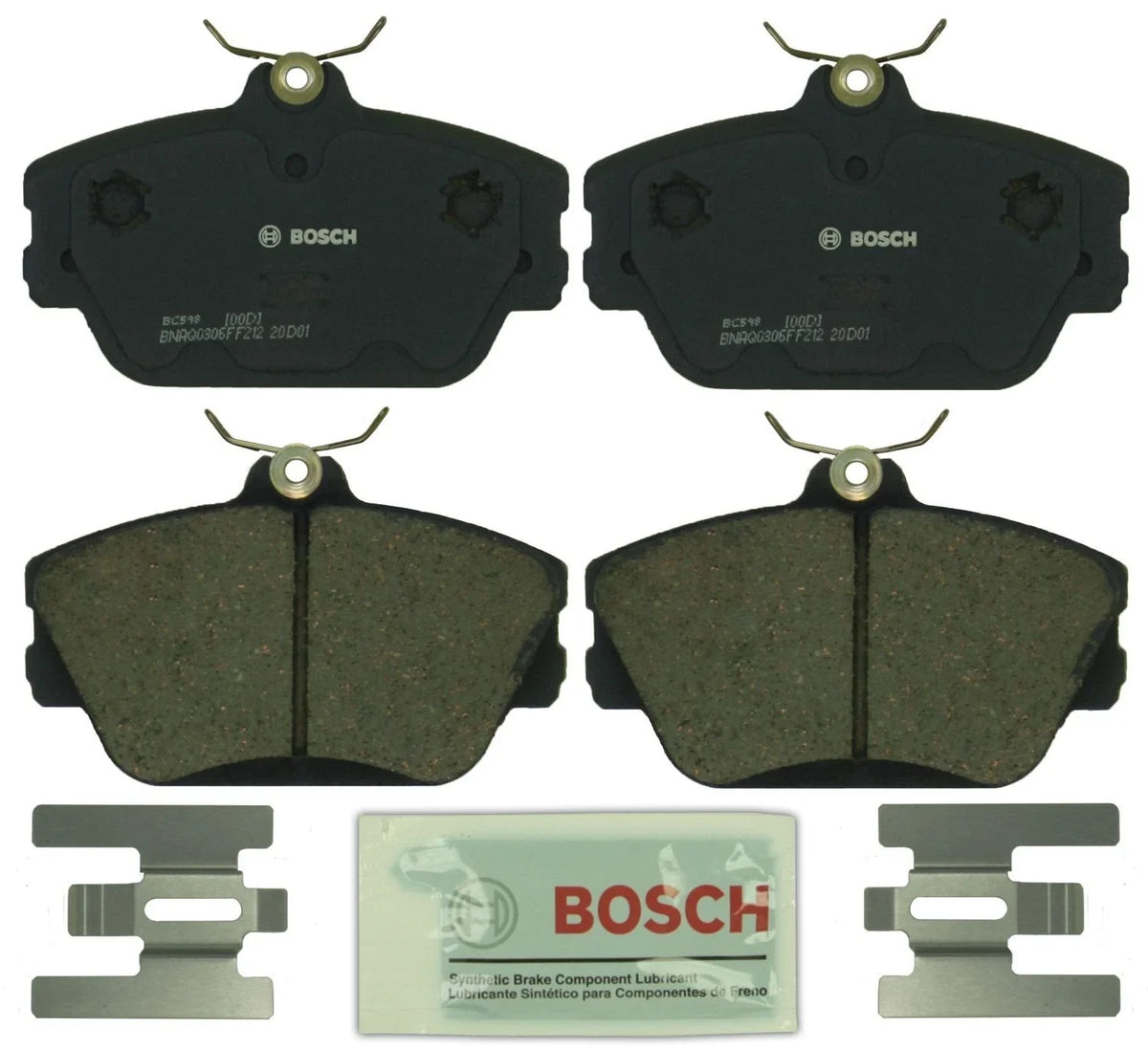 Bosch Front QuietCast Ceramic Brake Pads w/ Hardware for