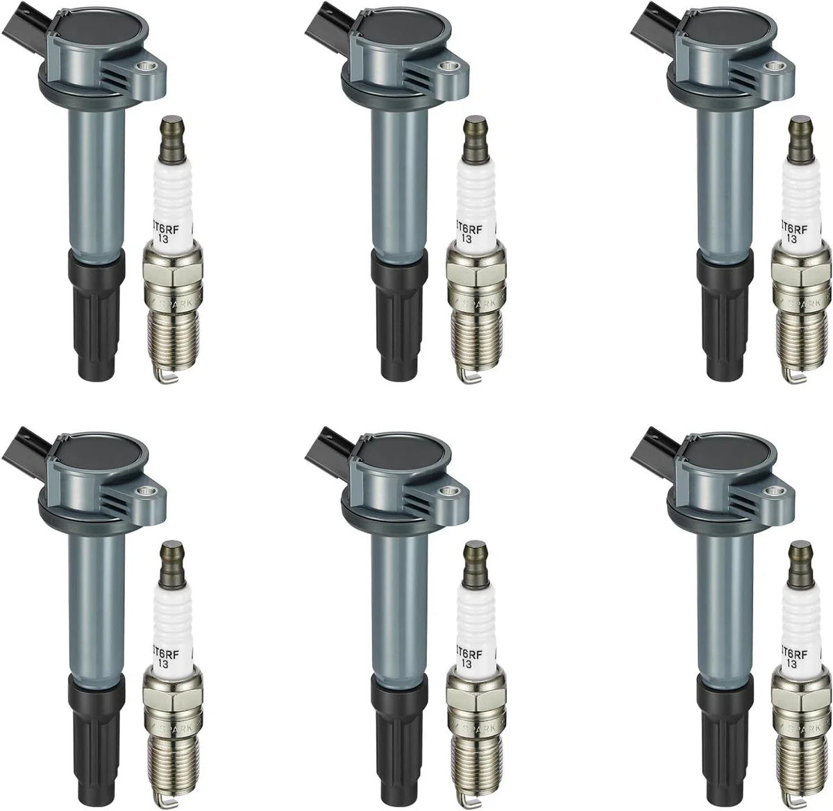 6PC Spark Plug and Ignition Coil for 2006 Lincoln Zephyr UF486