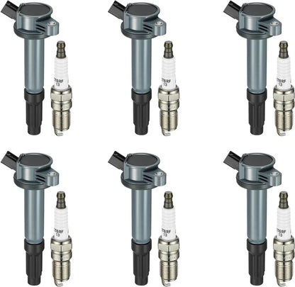 6PC Spark Plug and Ignition Coil for 2006 Lincoln Zephyr UF486