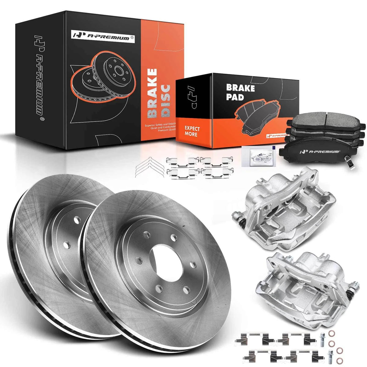 Front Brake Rotor & Pad Set with Caliper for Nissan Frontier