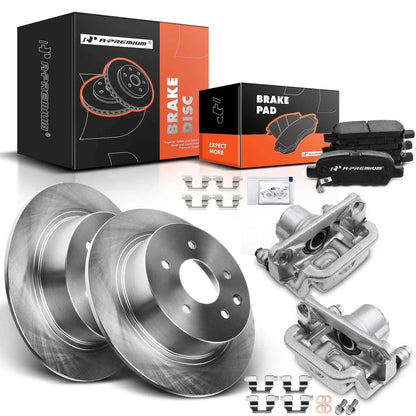 Rear Brake Rotors, Pads & Caliper for Nissan Sentra Juke