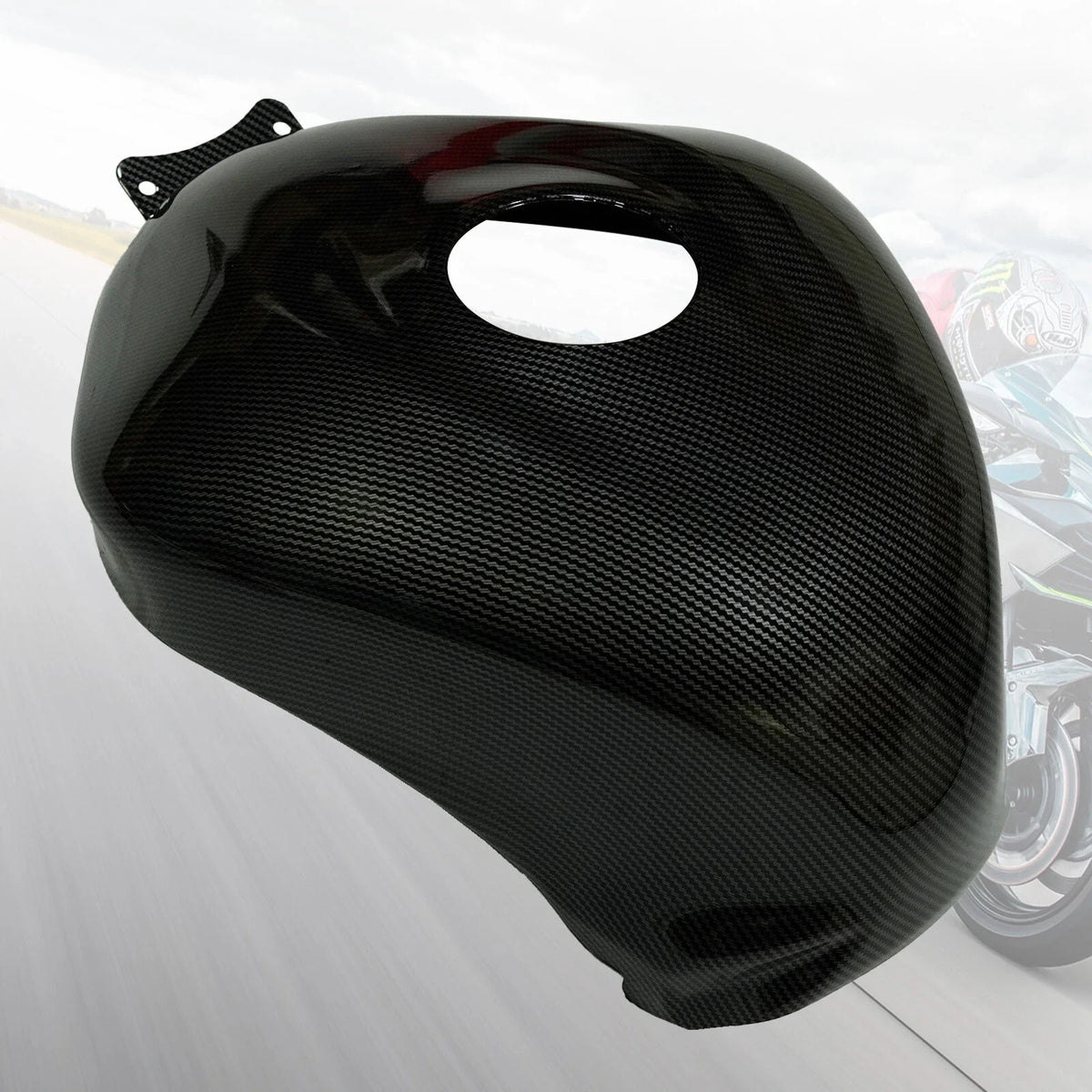 Carbon Fiber Fuel Gas Tank Cover for Kawasaki Ninja ZX6R (2007–2008)