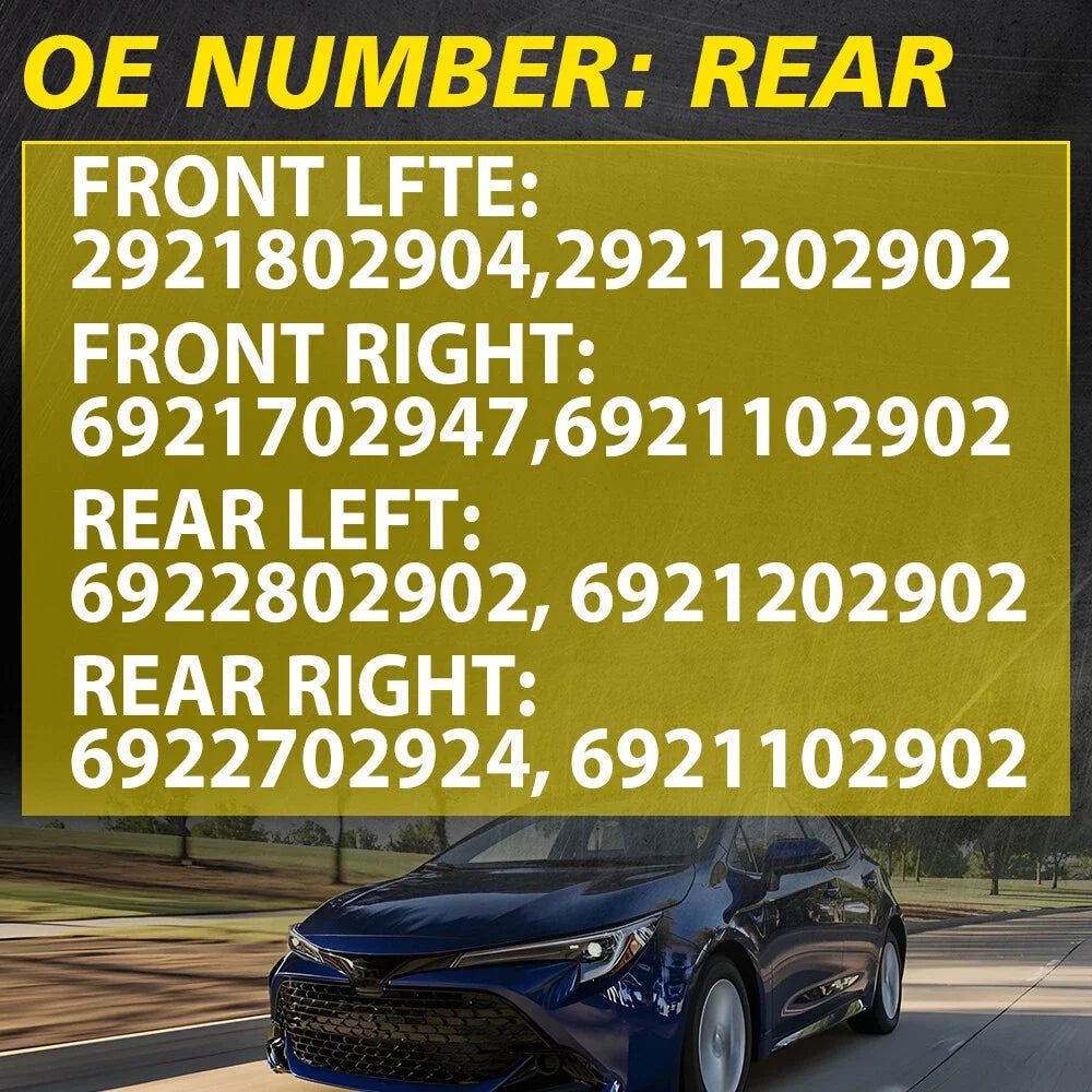 Set of 4 Exterior Door Handles for 2014-2019 Toyota Corolla