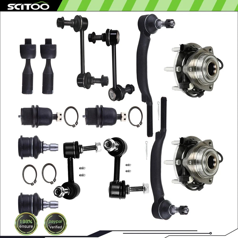14-Piece Front Sway Bar Links & Tie Rod Ends Set for GMC Envoy XL 02-03