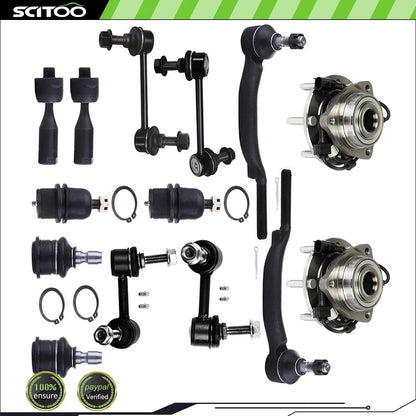 14-Piece Front Sway Bar Links & Tie Rod Ends Set for GMC Envoy XL 02-03