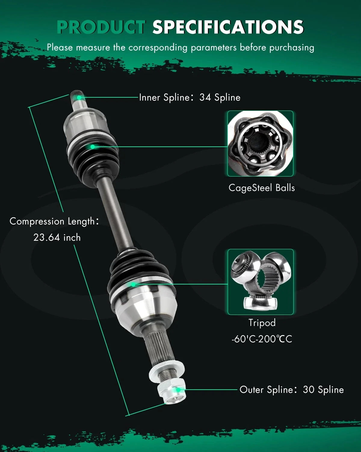 Front Right CV Axle for Cadillac CTS SRX STS 3.6L (2004–2014)