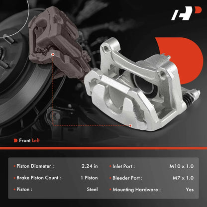 Disc Brake Caliper with Bracket, Front Left for Nissan Maxima (2009-2020)