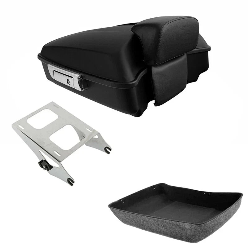 Matte Backrest Mount Rack for Chopped Trunk on Harley Touring 2014-2026
