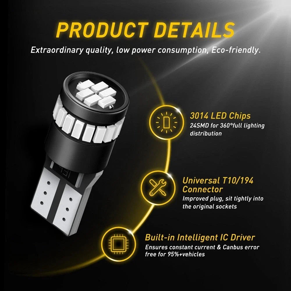 AUXITO T10 168 194 LED Dash Light Bulb Socket for