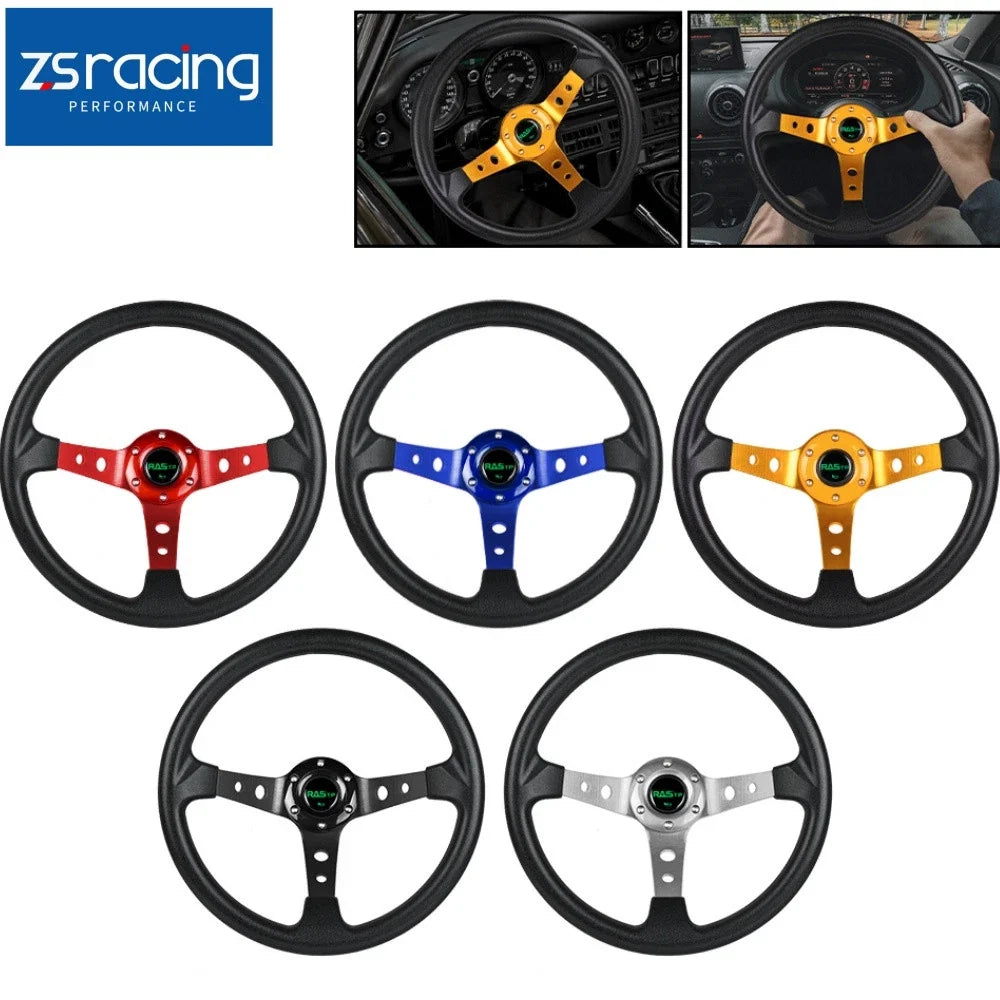 14" Drifting Racing Steering Wheel for Universal (All Models) - 6 Bolt Deep Dish