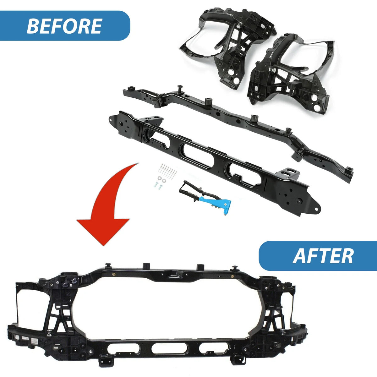 Front Radiator Support with Headlight Brackets for Ram 1500 (2014–2018)