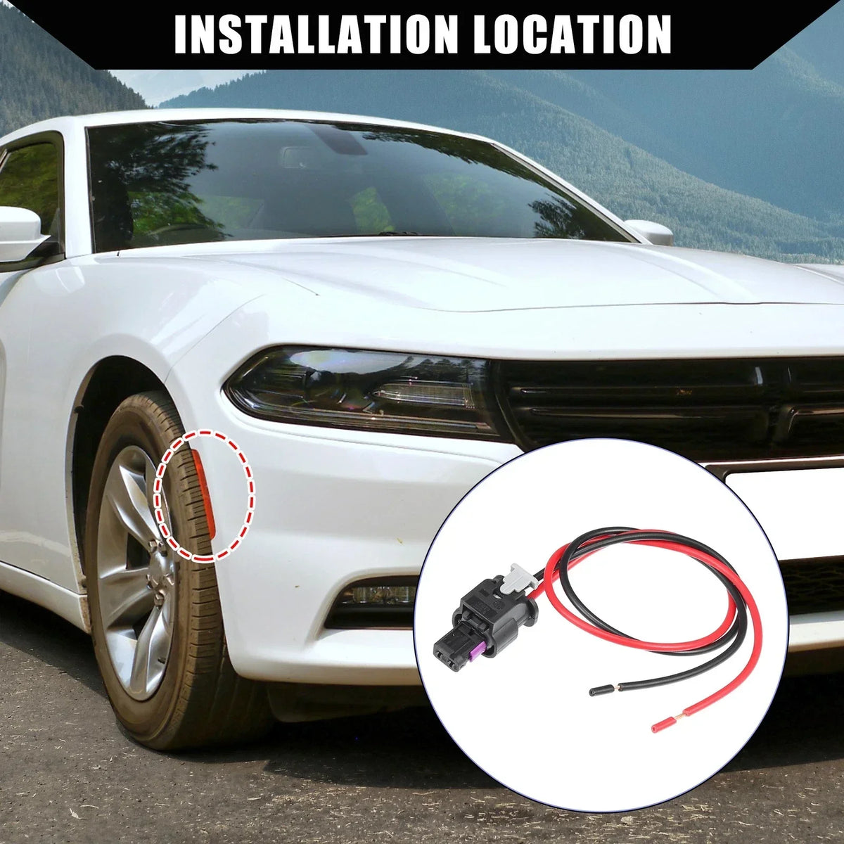 Side Marker Pigtail Connectors (2) for Dodge Charger 2015-2022