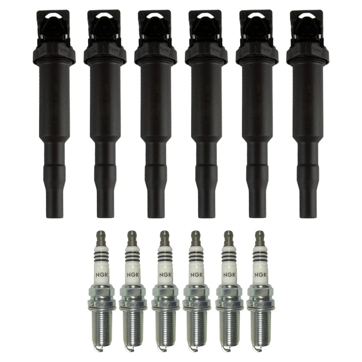 Set of 6 Ignition Coils & NGK Iridium IX Spark Plugs for BMW E82 E90 E60 E83 E85