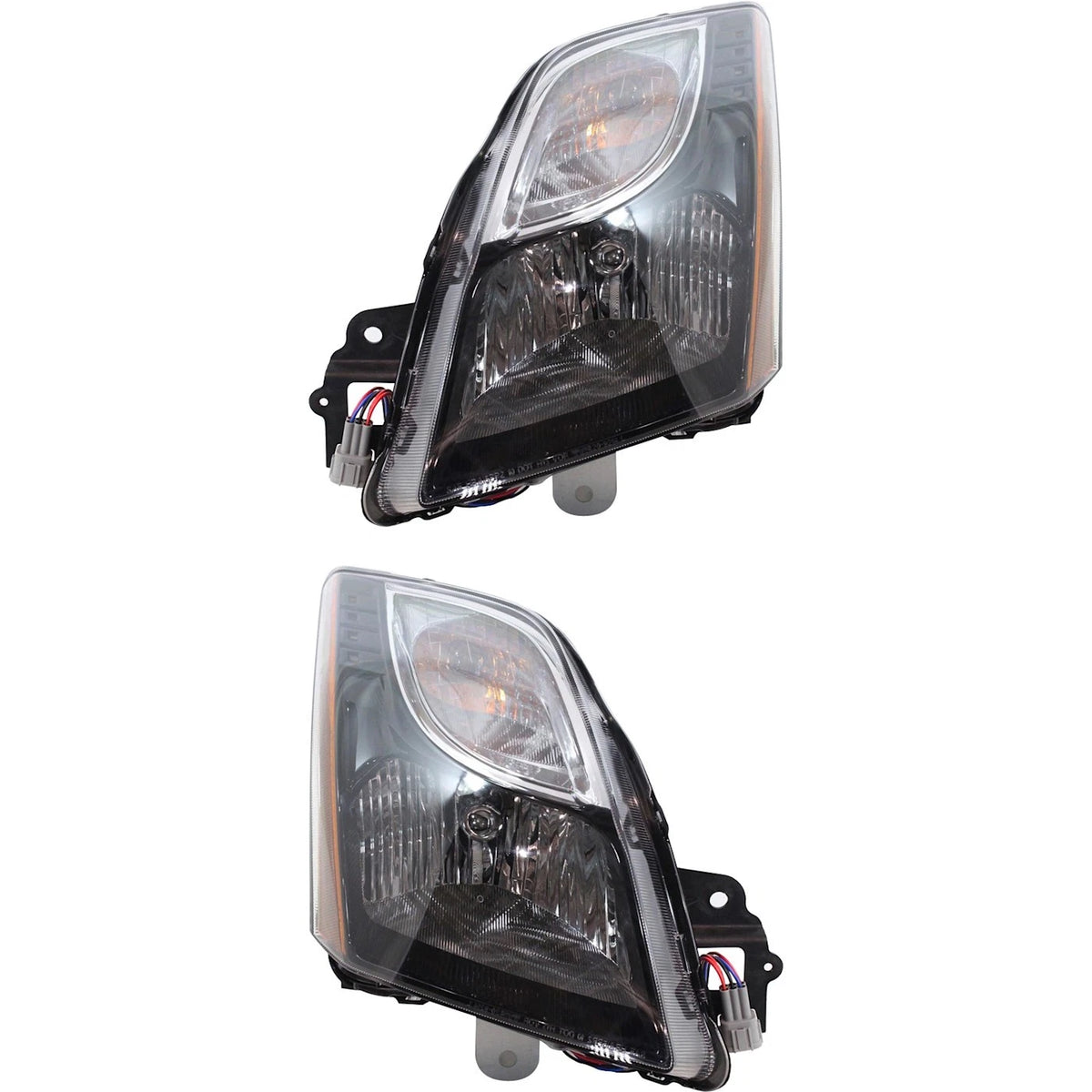 Headlight Set for Nissan Sentra (2010–2012) LH RH Black Interior CAPA
