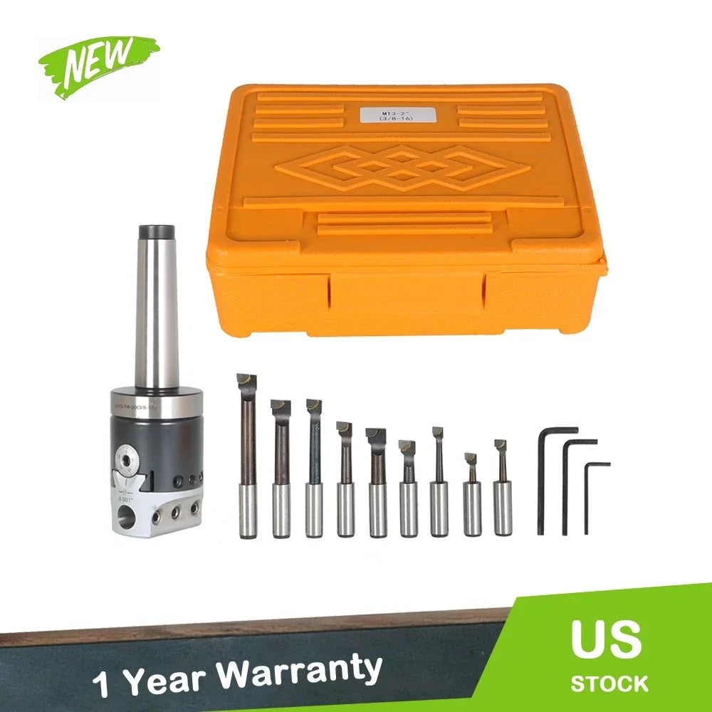Boring Head Tool Set - 3 Piece MT3 (2 Inch & 1/2 Inch)