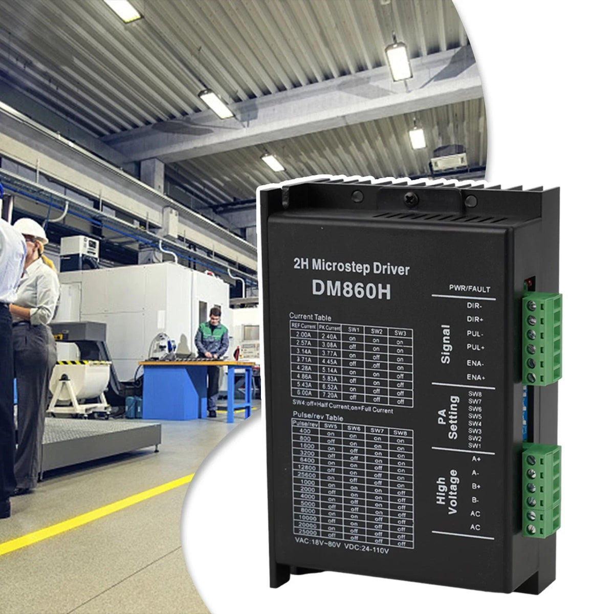 DM860H Motor Driver for Efficient Heat Dissipation (24V-110V)