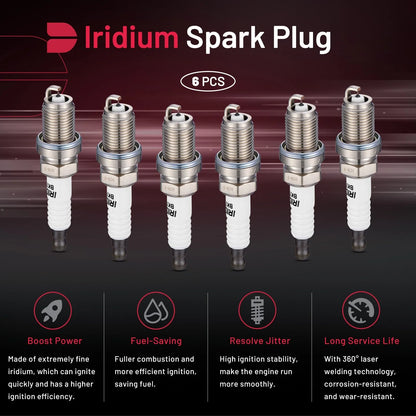 Spark Plugs Set of 6 for Audi 200 Quattro A3 A4 A5 A6 (1990-2005)
