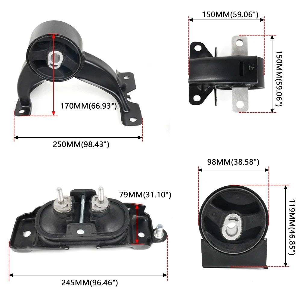 Set of 4 Engine Motor Mounts for Chrysler Town & Country 2011-2016