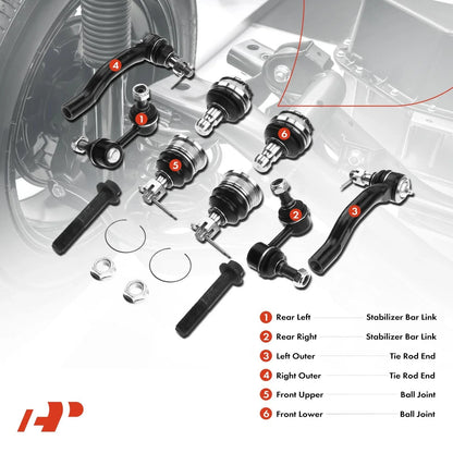 8x Rear Tie Rod Ends for Sway Bar Links - Nissan Pathfinder 2005-2015