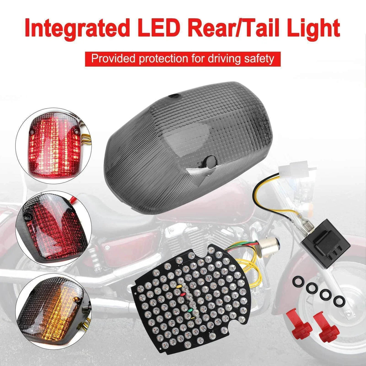 LED Rear Tail Light Assembly for Honda Sabre Shadow ACE Deluxe Valkyrie