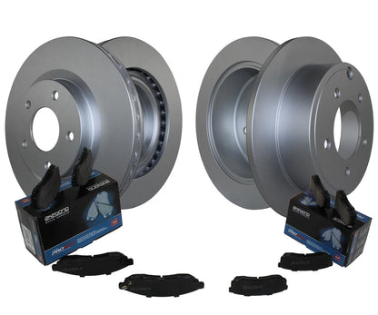 Disc Rotors & Akebono ProACT Pads Brake Kit for Dodge Jeep Front & Rear