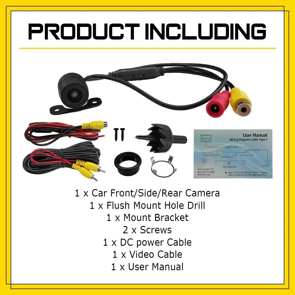 170° CMOS Rear View Reverse Backup Night Vision Camera for Universal Fit