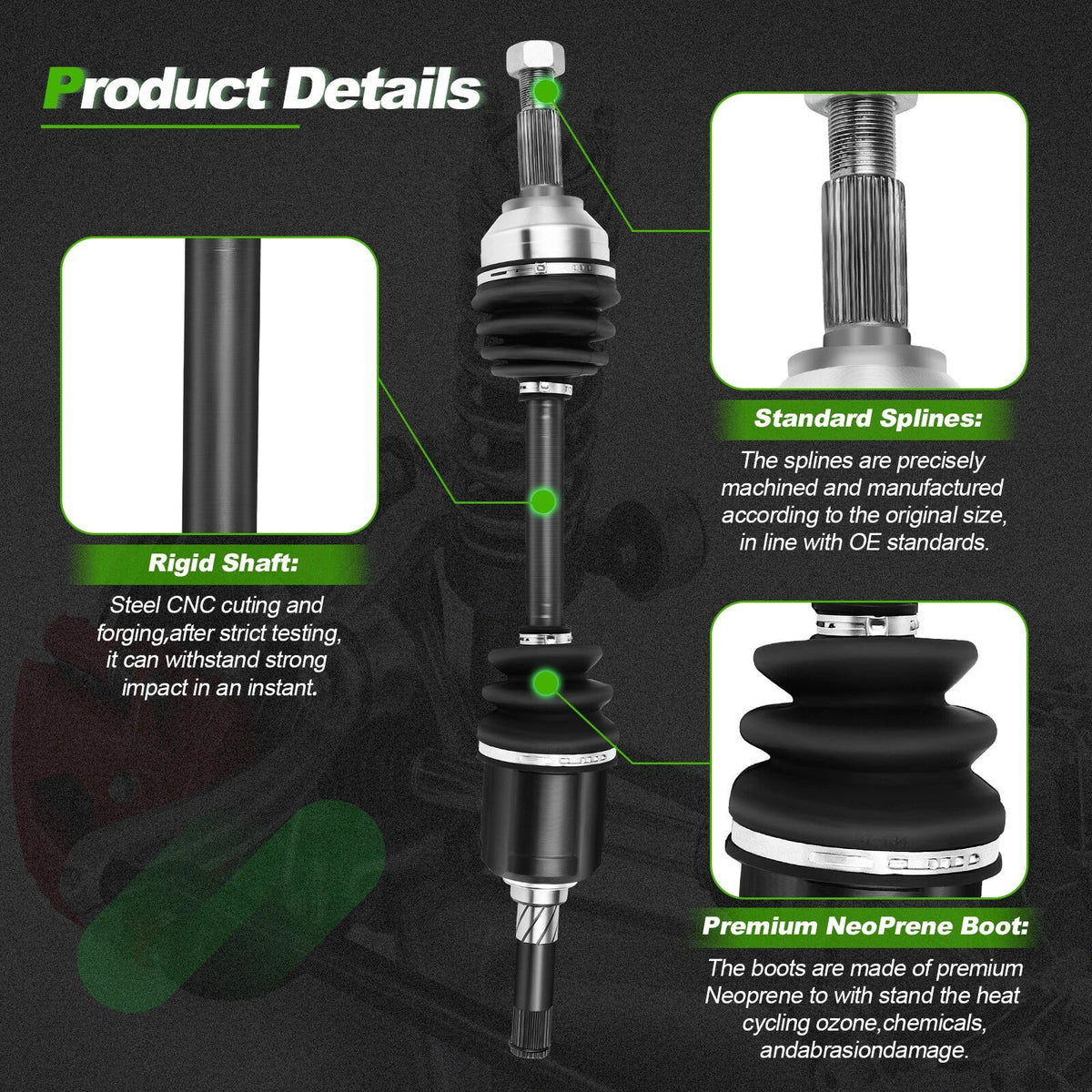 2X CV Axle Assembly for Nissan Rogue (2008–2013) Rogue Select