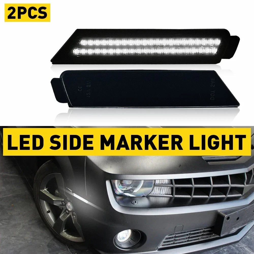 LED Front Side Marker Lights for 2010-2015 Chevy Camaro - Smoke White
