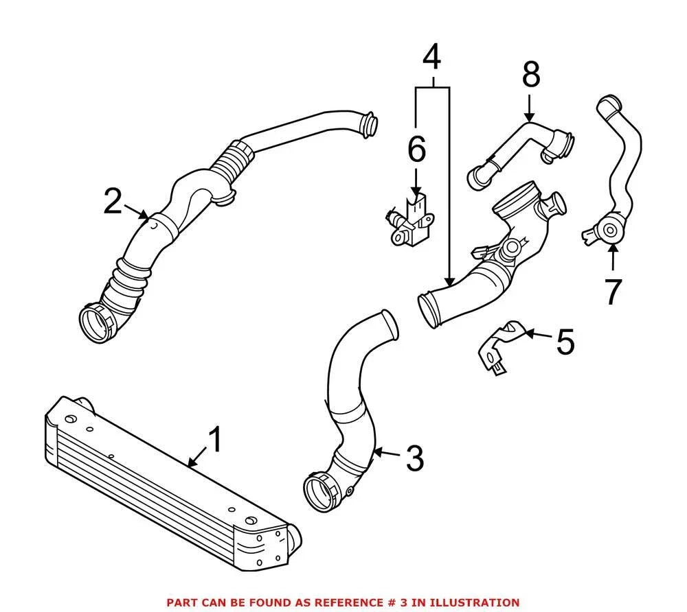 OEM Intercooler Pipe for BMW 535i, 535i xDrive, 535xi (2011–2016)