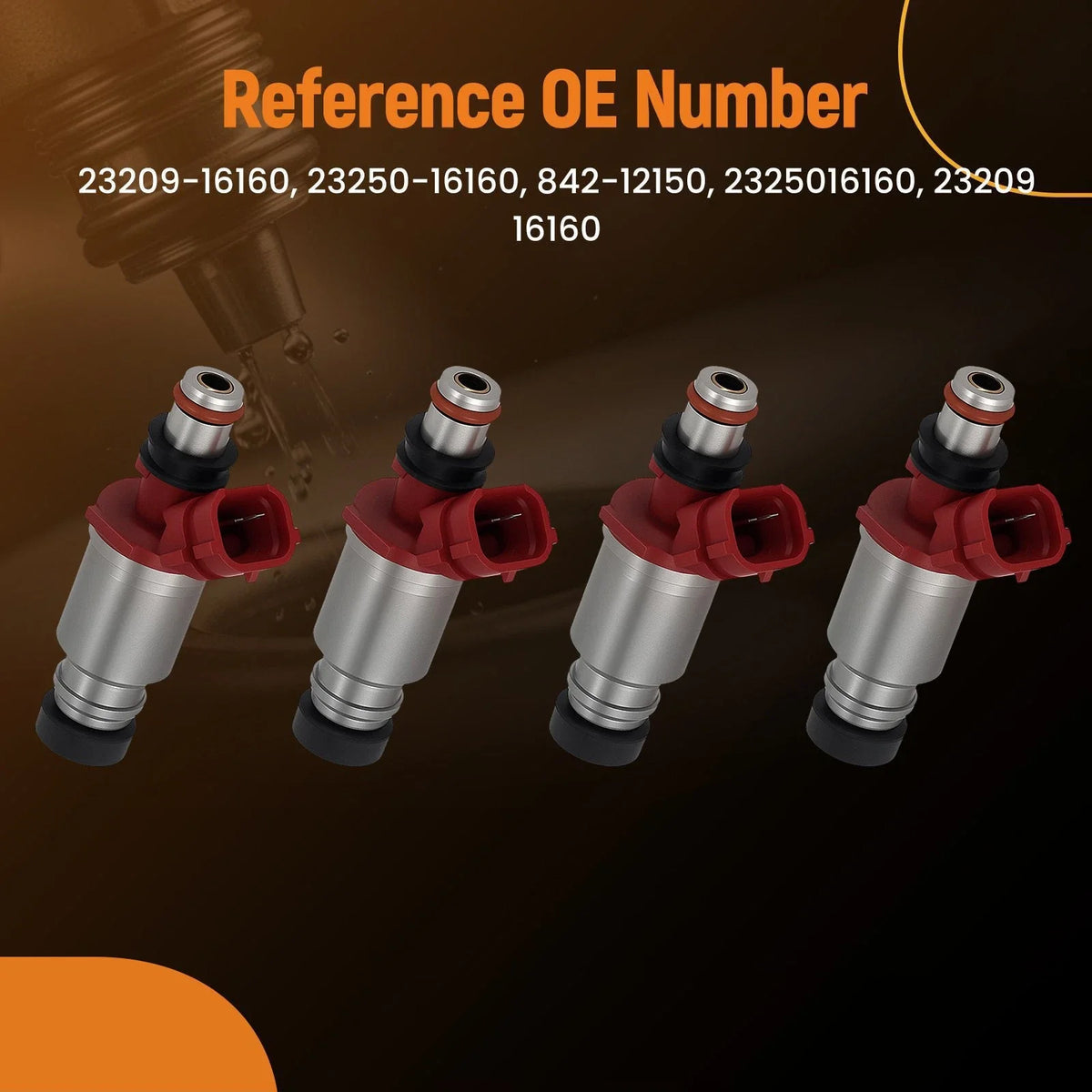 Set of 4 Fuel Injectors for Toyota Corolla 1.8L (1993–1997) 2 Hole