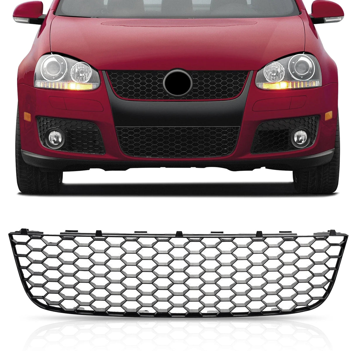 Front Lower Center Bumper Grille for VW Jetta GTI (2006–2009) Honeycomb Mesh