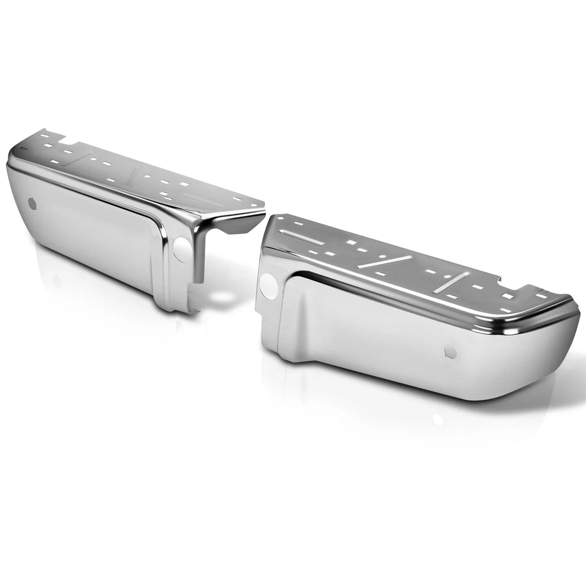 Chrome Rear Bumper Ends for Ford F250 F350 F450 SD (2008–2016) w/Park Sensor Cutouts