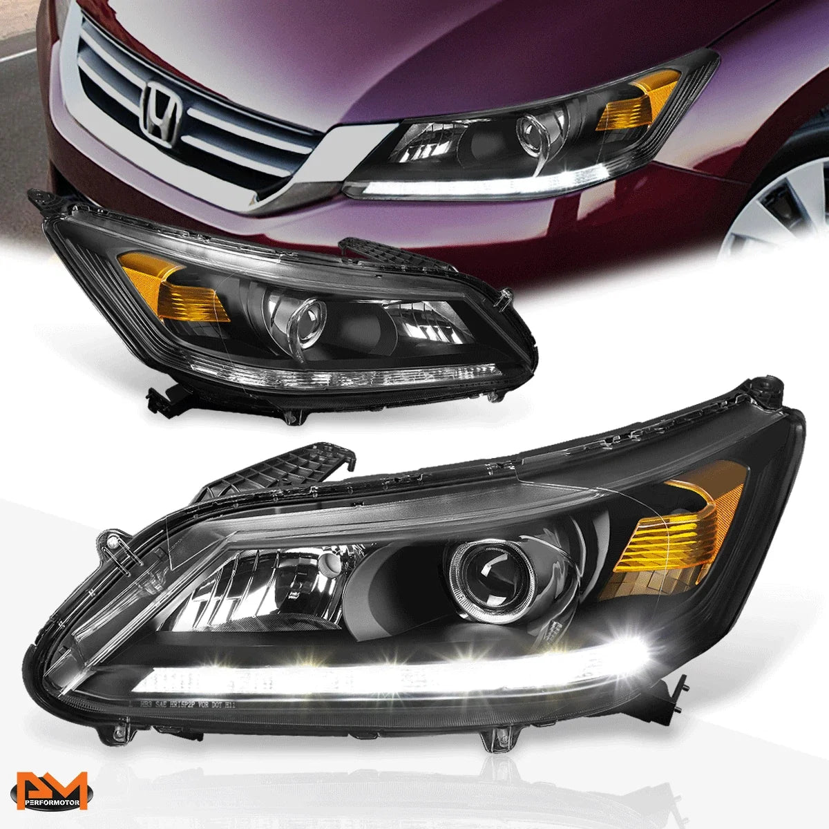 Projector Headlight with LED Daytime Running Lights for Honda Accord 2013-2015