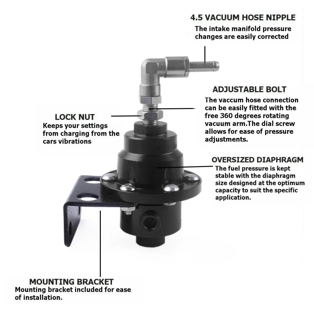 Fuel Pressure Regulator Kit - Adjustable for Universal AN6 (1/8 NPT)
