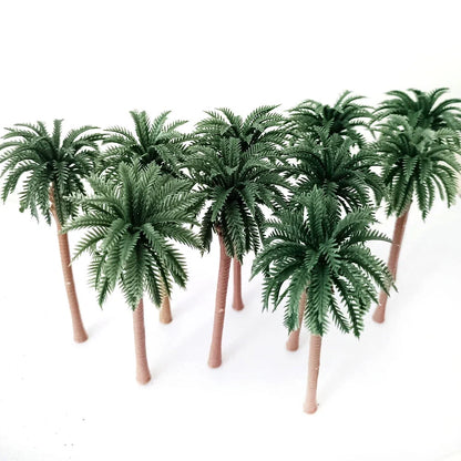 10Pcs Coconut Palm Trees for Landscape Scenery (Train Railroad)