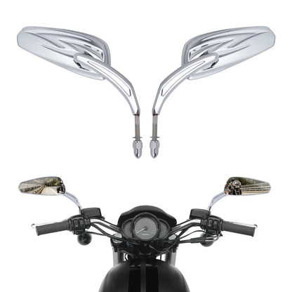 Chrome 8mm Rear View Side Mirrors for Harley Sportster Touring Softail Dyna